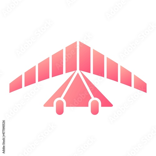 Vector Hang Glider Glyph Gradient Icon Design
