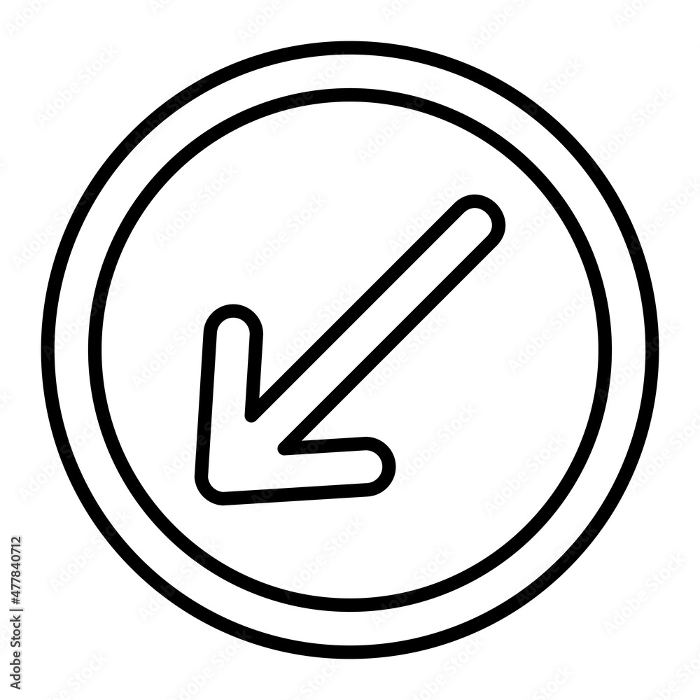 Keep Left Vector Outline Icon Isolated On White Background Keep Left Vector Outline Icon Isolated On White Background