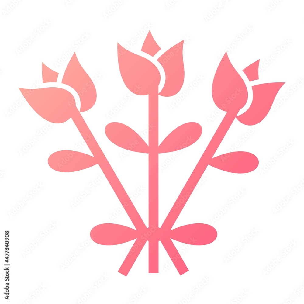 Fototapeta premium Vector Bouquet Glyph Gradient Icon Design