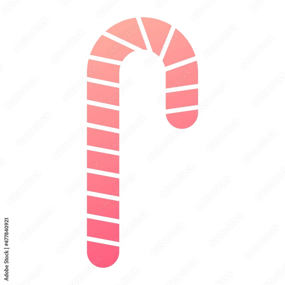 Vector Candy Cane Glyph Gradient Icon Design Vector Candy Cane Glyph Gradient Icon Design