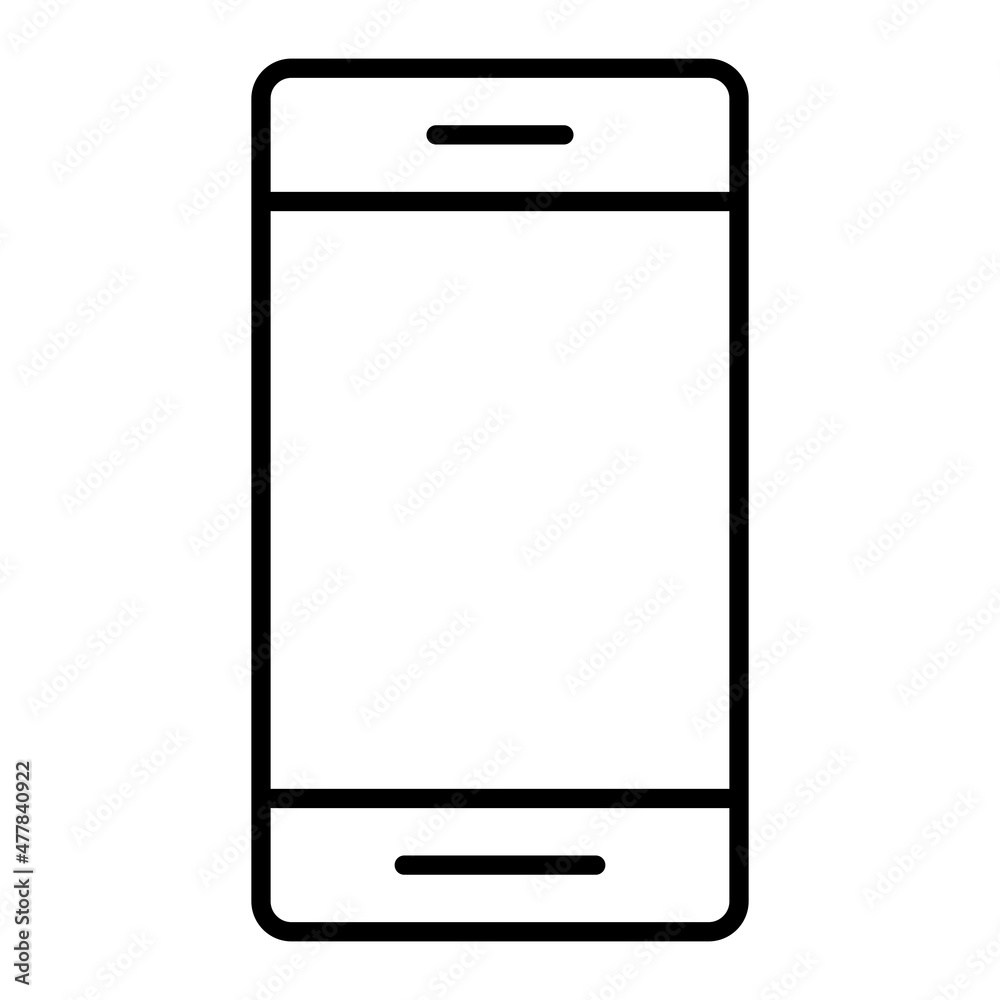 Mobile Phone Vector Outline Icon Isolated On White Background Mobile Phone Vector Outline Icon Isolated On White Background