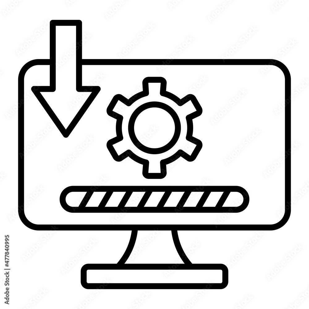 Software Vector Outline Icon Isolated On White Background Software Vector Outline Icon Isolated On White Background