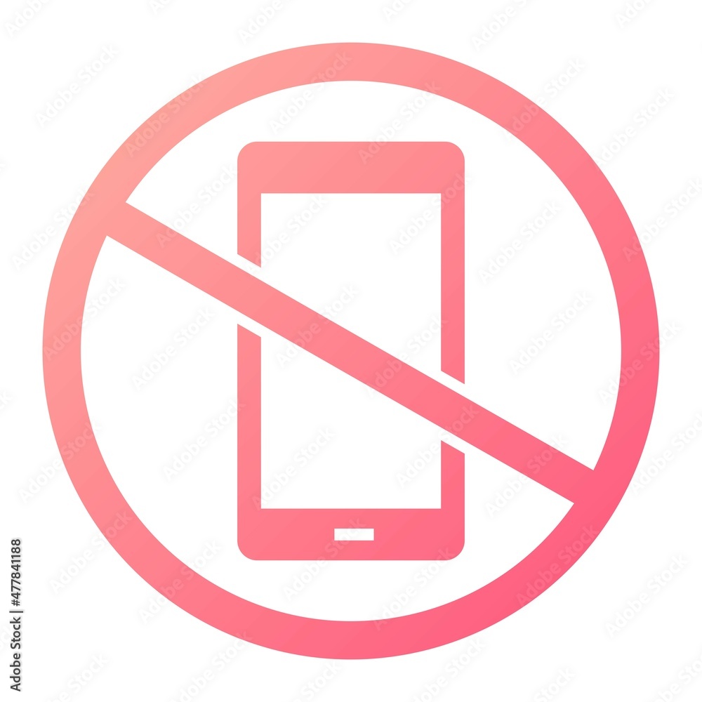 Vector No Phone Glyph Gradient Icon Design Vector No Phone Glyph Gradient Icon Design