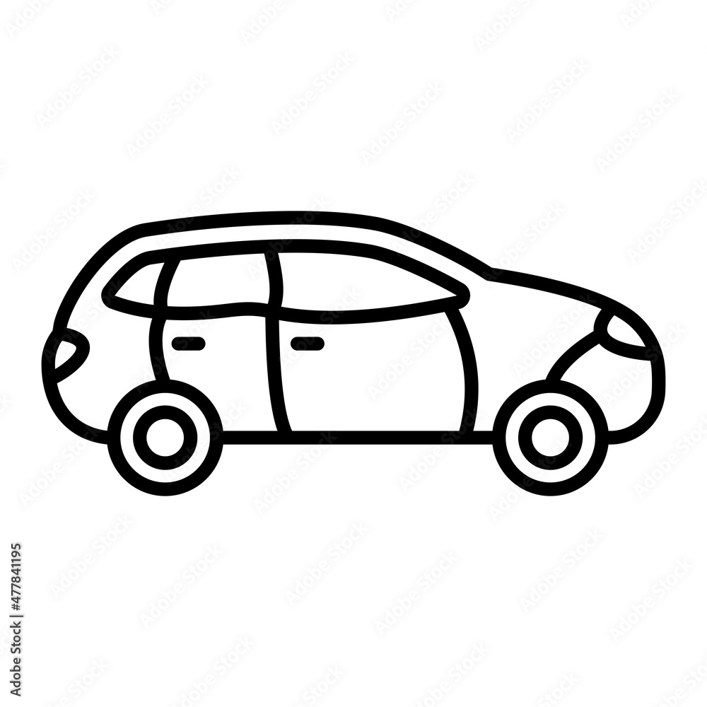 Car Vector Outline Icon Isolated On White Background Car Vector Outline Icon Isolated On White Background