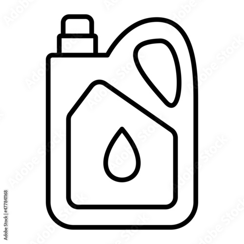 Oil Vector Outline Icon Isolated On White Background