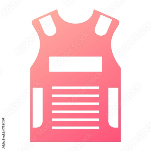 Vector Bulletproof Vest Glyph Gradient Icon Design