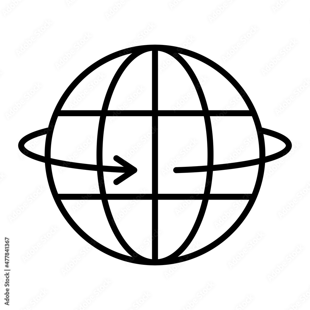 360 Degrees Vector Outline Icon Isolated On White Background 360 Degrees Vector Outline Icon Isolated On White Background