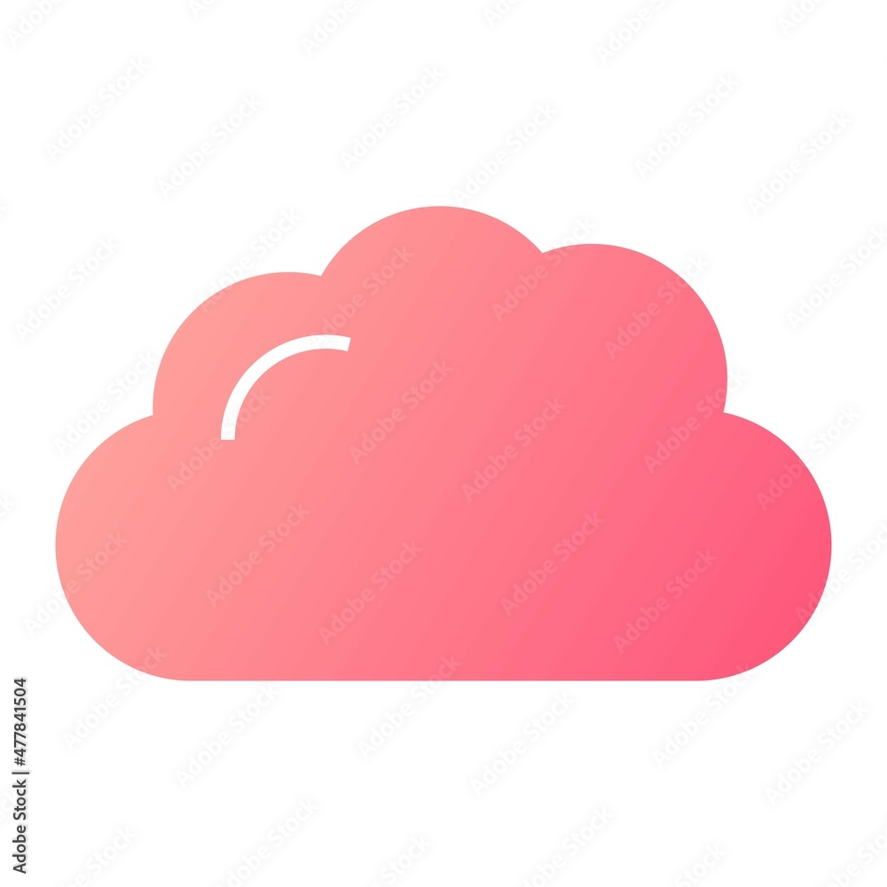 Vector Cloud Glyph Gradient Icon Design