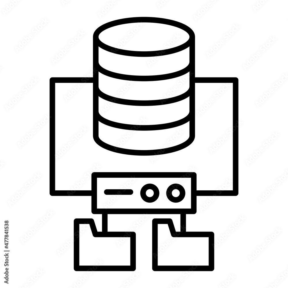 Data Base Vector Outline Icon Isolated On White Background Data Base Vector Outline Icon Isolated On White Background