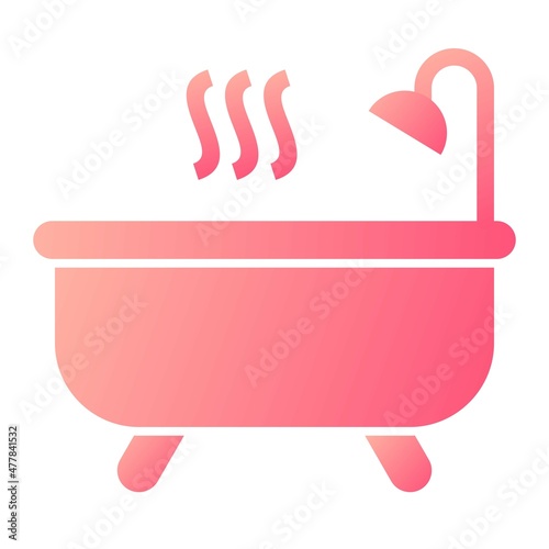  Vector Hot Tub Glyph Gradient Icon Design