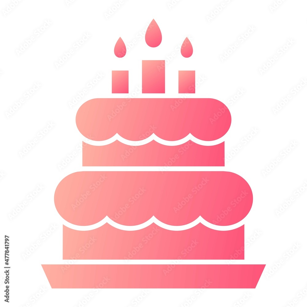 Vector Cake Glyph Gradient Icon Design Vector Cake Glyph Gradient Icon Design