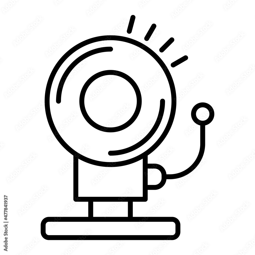 Fototapeta premium Fire Alarm Vector Outline Icon Isolated On White Background