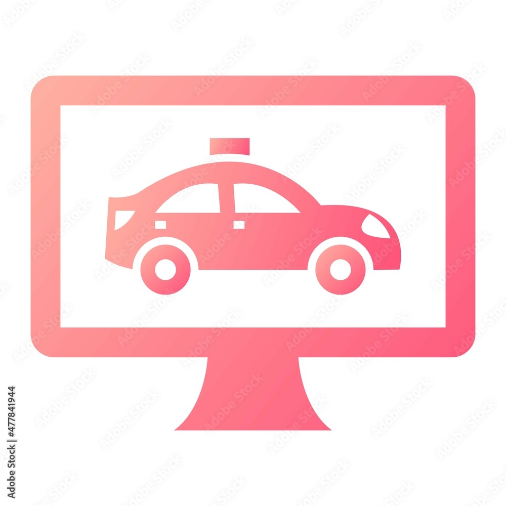 Vector Online Cab Glyph Gradient Icon Design Vector Online Cab Glyph Gradient Icon Design