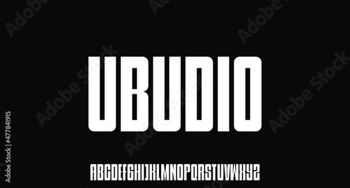 ubudio, bold condensed font alphabet set