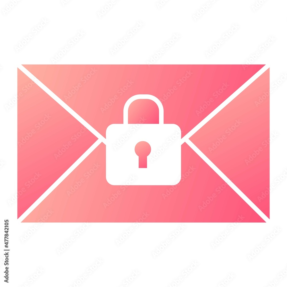 Vector Secret Email Glyph Gradient Icon Design Vector Secret Email Glyph Gradient Icon Design