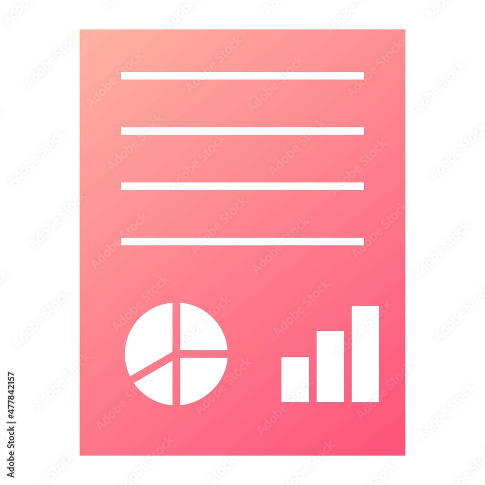 Vector Report Glyph Gradient Icon Design
