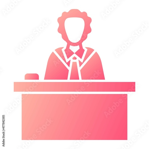 Vector Court Room Glyph Gradient Icon Design
