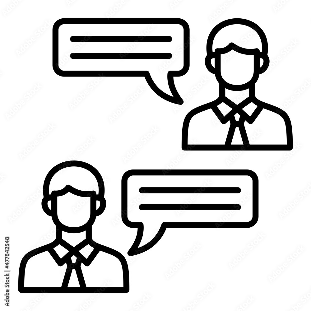 Communication Vector Outline Icon Isolated On White Background Communication Vector Outline Icon Isolated On White Background