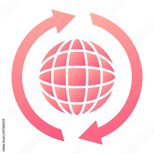 Vector Worldwide Glyph Gradient Icon Design