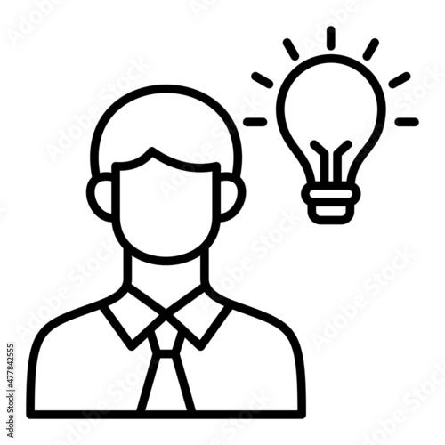 Idea Vector Outline Icon Isolated On White Background