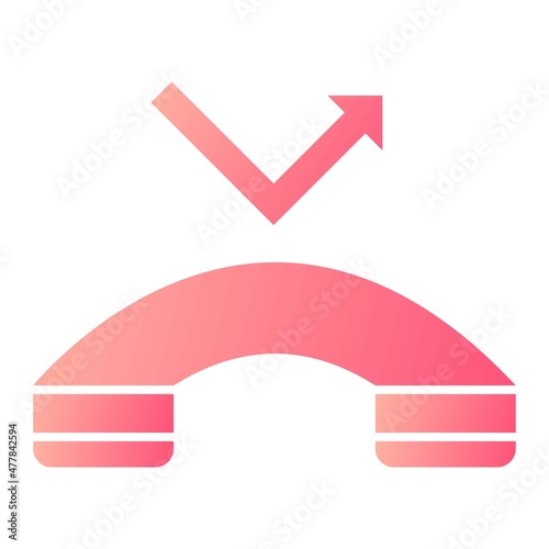 Vector Missed Call Glyph Gradient Icon Design