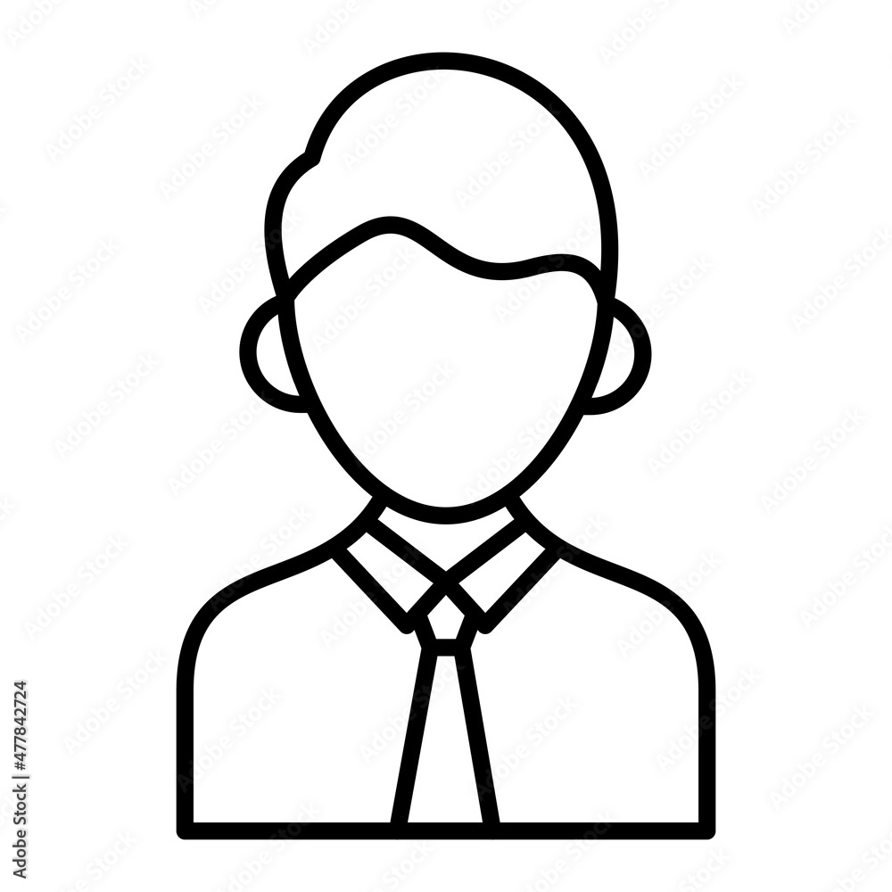 Politican Vector Outline Icon Isolated On White Background