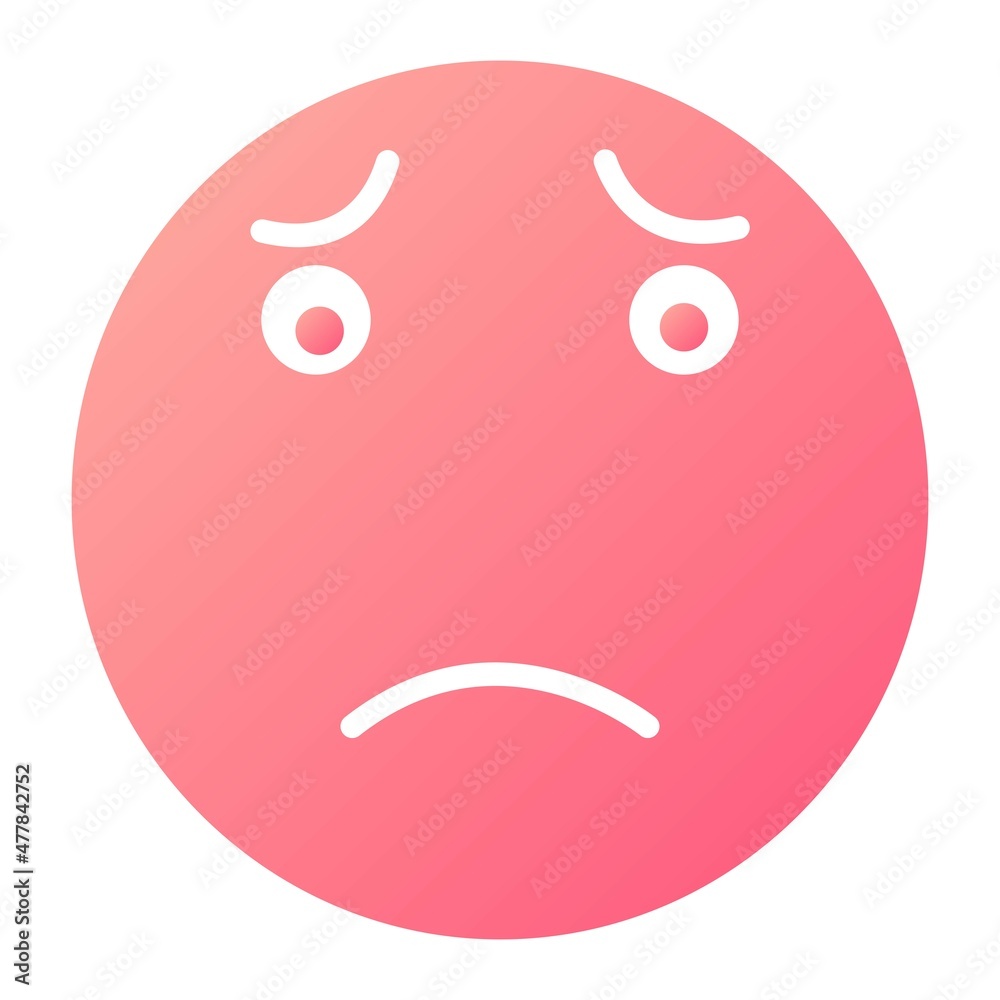 Vector Worried Glyph Gradient Icon Design Vector Worried Glyph Gradient Icon Design