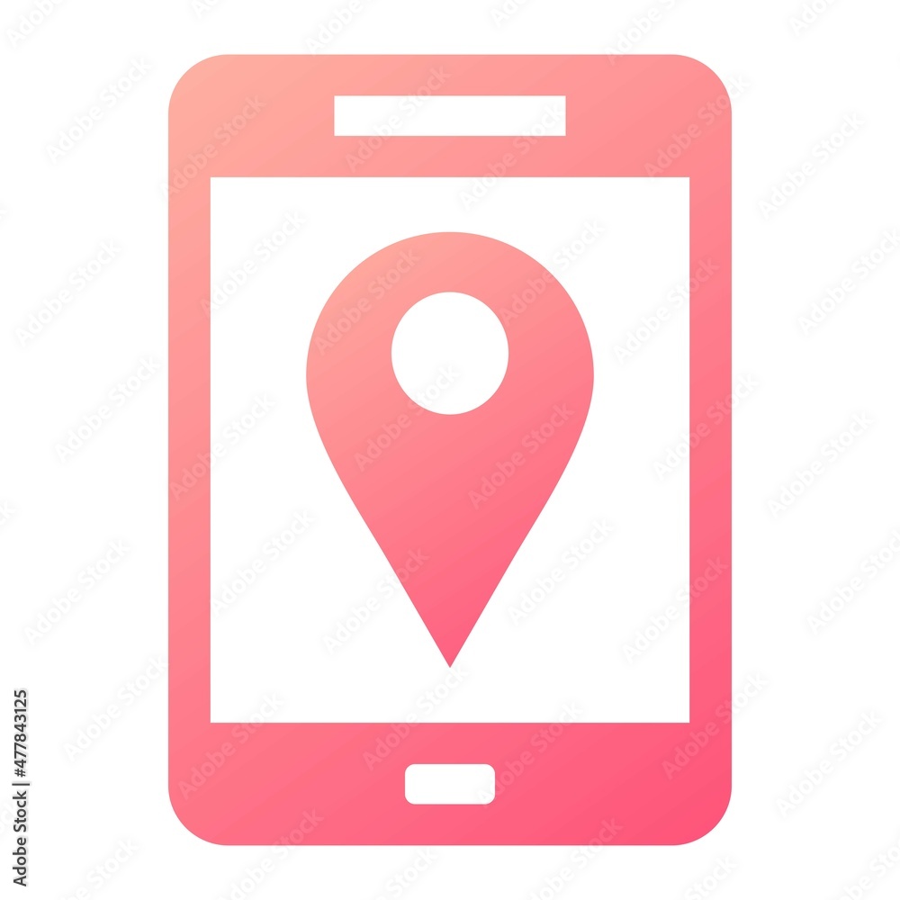 Vector Tablet Map Glyph Gradient Icon Design Vector Tablet Map Glyph Gradient Icon Design