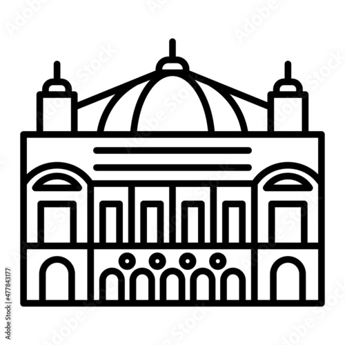 Palais Garnier Vector Outline Icon Isolated On White Background