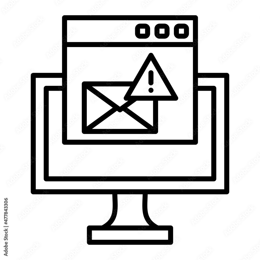 Spam Vector Outline Icon Isolated On White Background Spam Vector Outline Icon Isolated On White Background
