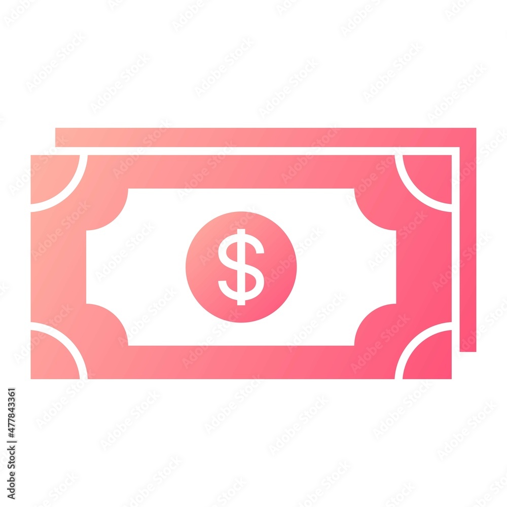 Vector Money Glyph Gradient Icon Design Vector Money Glyph Gradient Icon Design