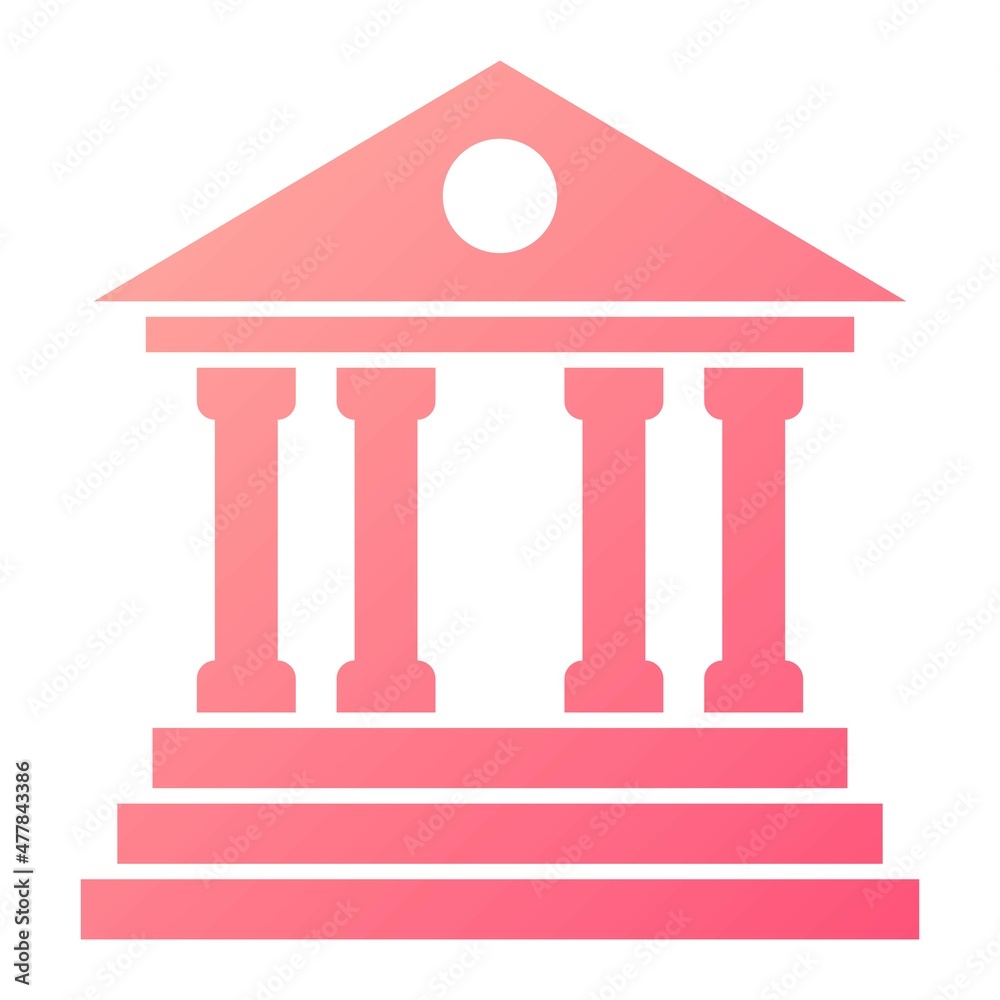 Vector Bank Glyph Gradient Icon Design Vector Bank Glyph Gradient Icon Design