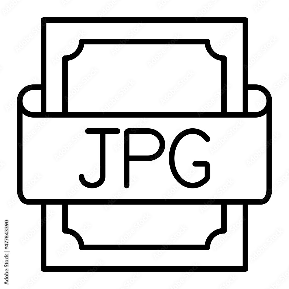 Jpg Vector Outline Icon Isolated On White Background