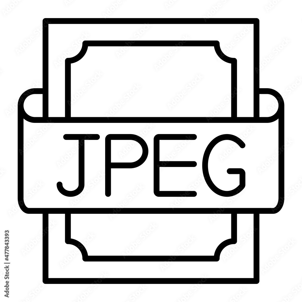 Jpeg Vector Outline Icon Isolated On White Background Jpeg Vector Outline Icon Isolated On White Background