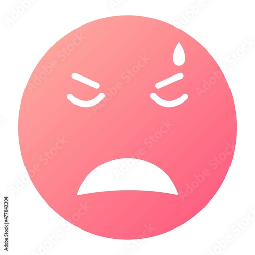 Vector Disappointment Glyph Gradient Icon Design