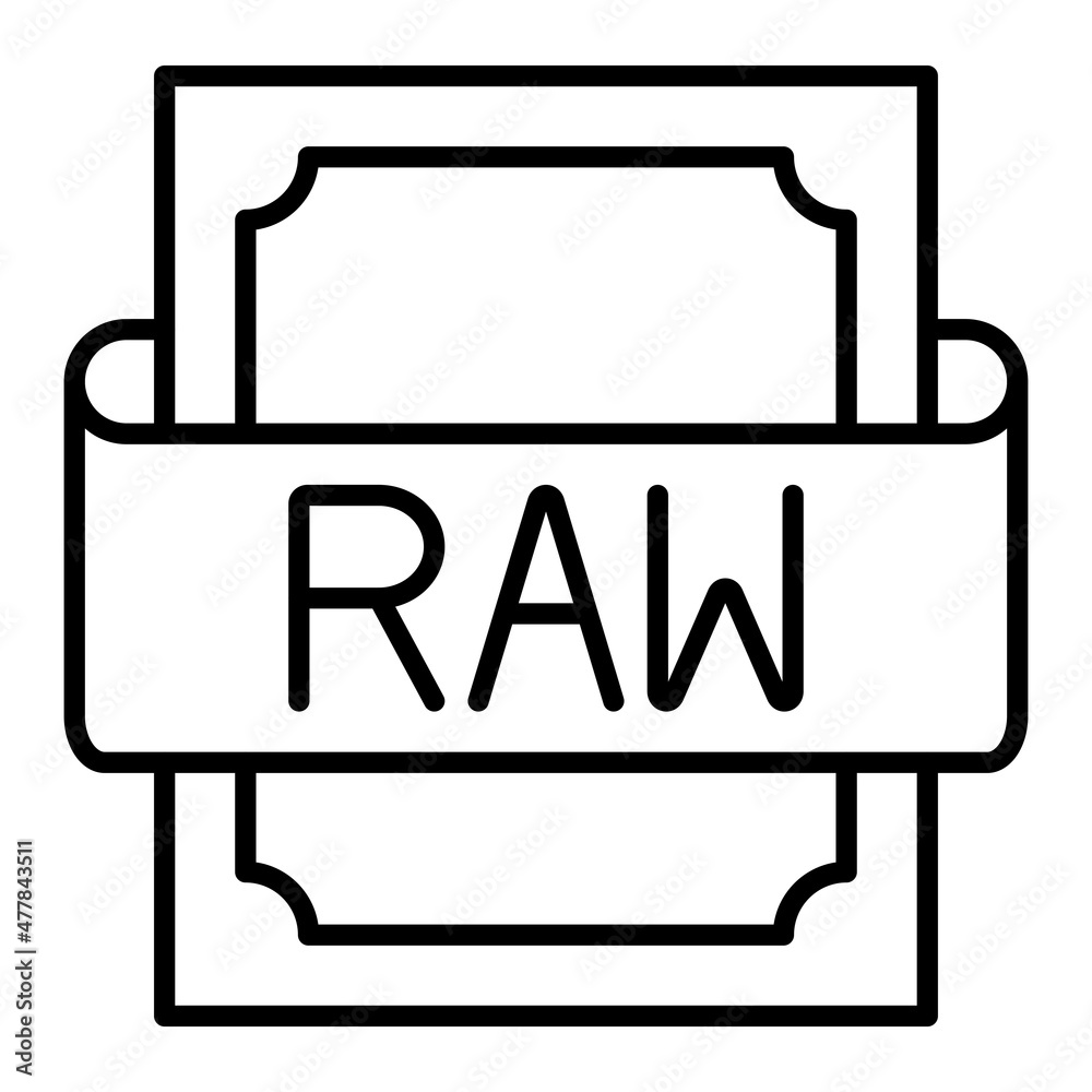 Raw Vector Outline Icon Isolated On White Background