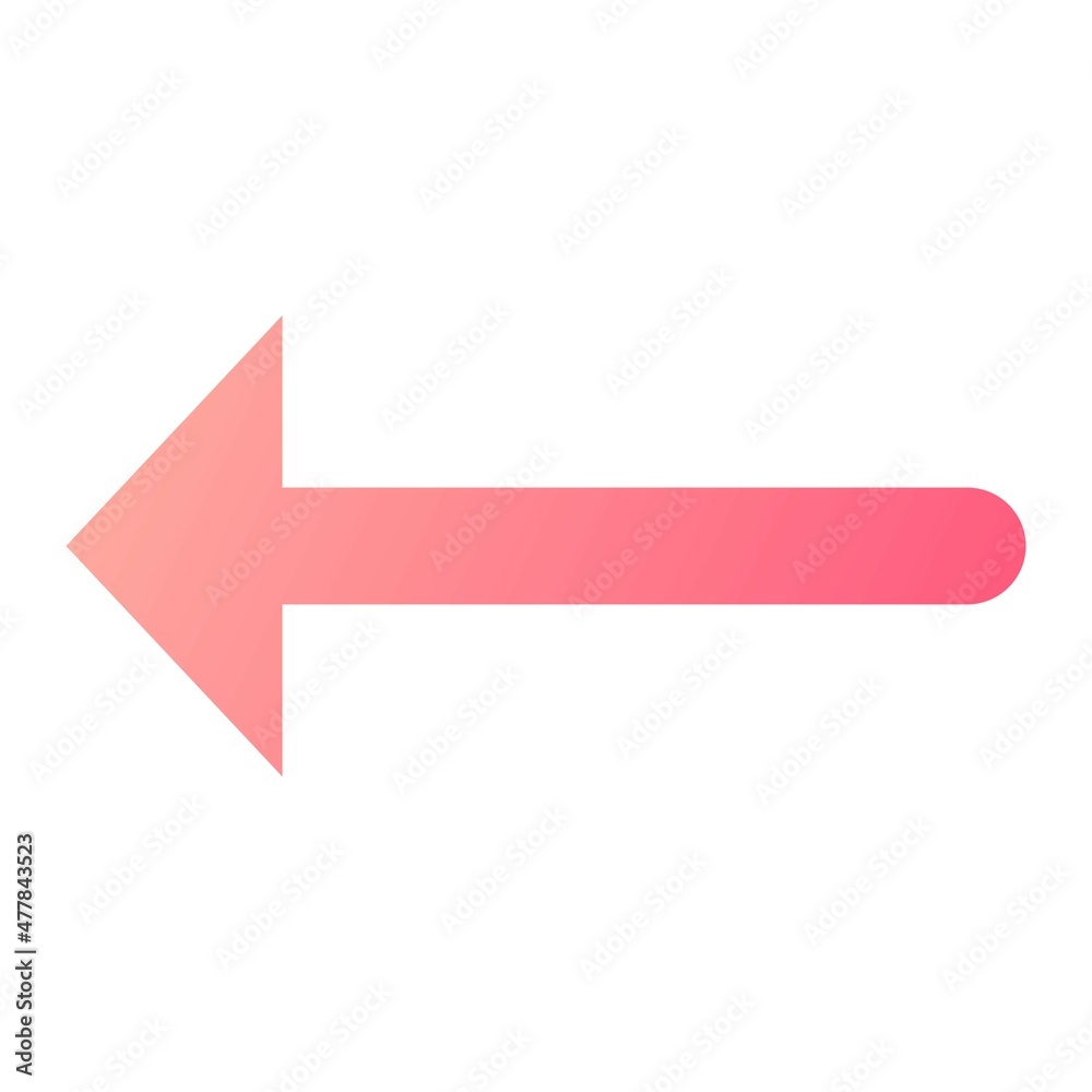 Vector Left Arrow Glyph Gradient Icon Design Vector Left Arrow Glyph Gradient Icon Design