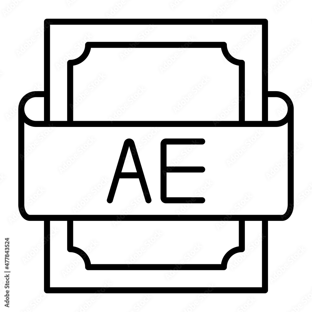 Ae Vector Outline Icon Isolated On White Background Ae Vector Outline Icon Isolated On White Background