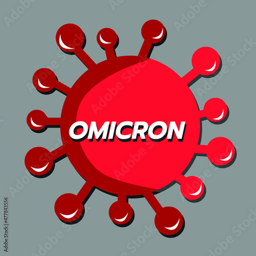 vector illustration New strain of virus omicron on gray background