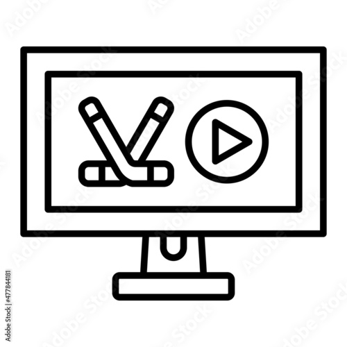 Streaming Vector Outline Icon Isolated On White Background