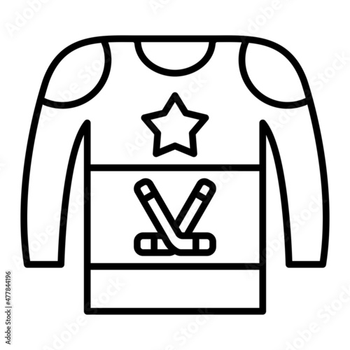 Uniform Vector Outline Icon Isolated On White Background