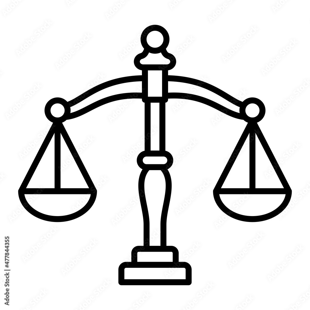 Balance Vector Outline Icon Isolated On White Background Balance Vector Outline Icon Isolated On White Background