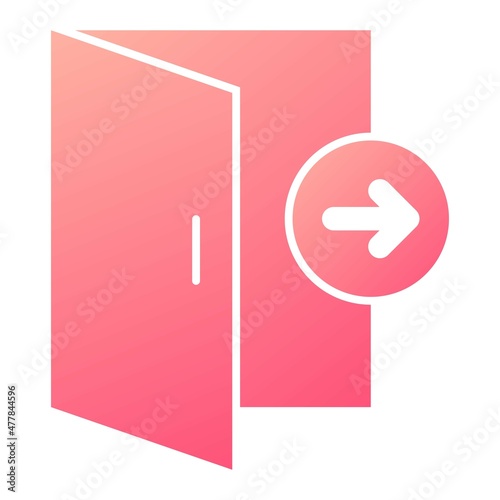 Vector Exit Glyph Gradient Icon Design