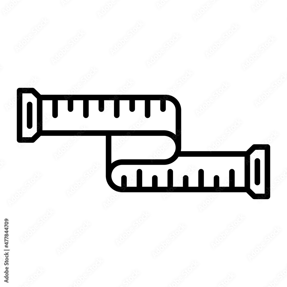 Measuring Tape Vector Outline Icon Isolated On White Background Measuring Tape Vector Outline Icon Isolated On White Background