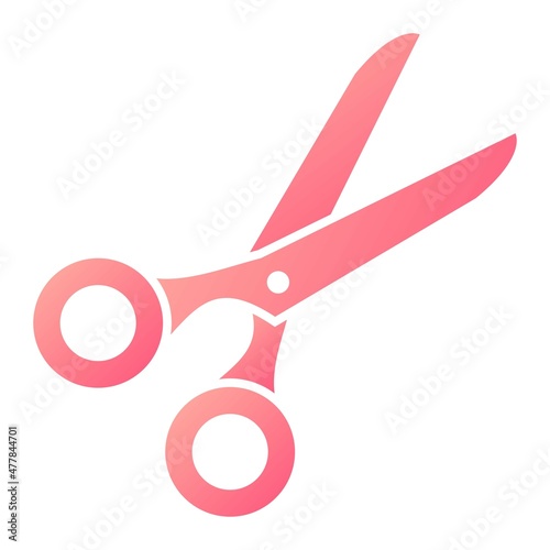 Vector Scissors Glyph Gradient Icon Design