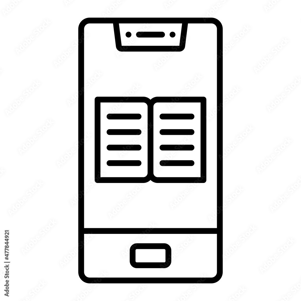 Ebook Vector Outline Icon Isolated On White Background Ebook Vector Outline Icon Isolated On White Background