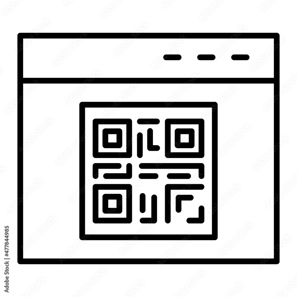 Qrcode Vector Outline Icon Isolated On White Background Qrcode Vector Outline Icon Isolated On White Background