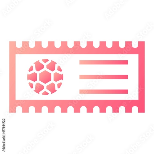  Vector Football Ticket Glyph Gradient Icon Design