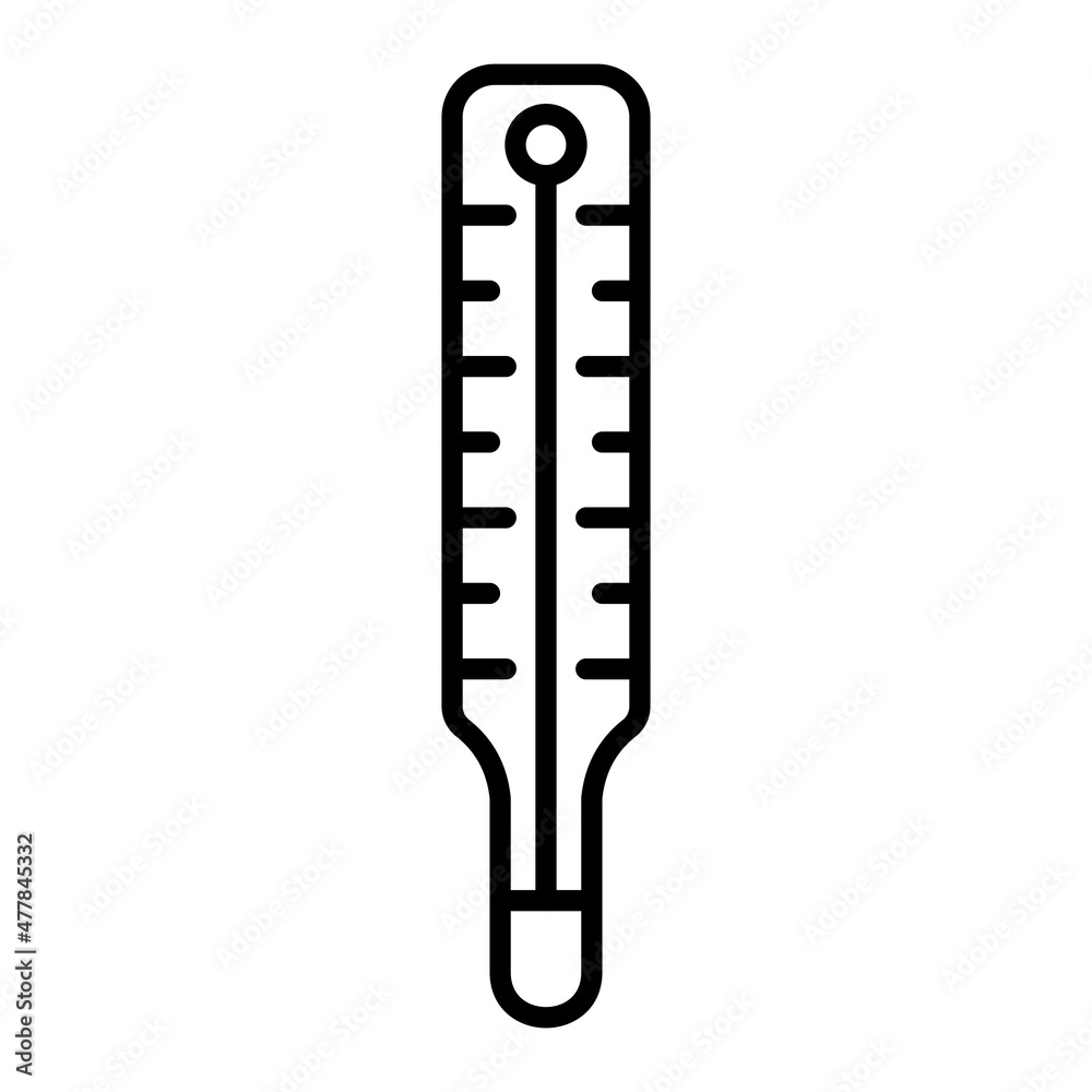 Thermometer Vector Outline Icon Isolated On White Background Thermometer Vector Outline Icon Isolated On White Background