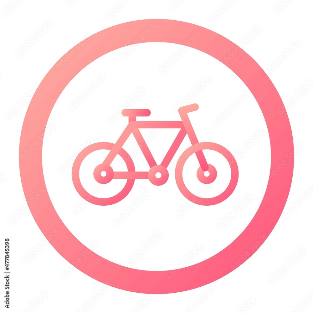 Vector Bicycle Lane Glyph Gradient Icon Design